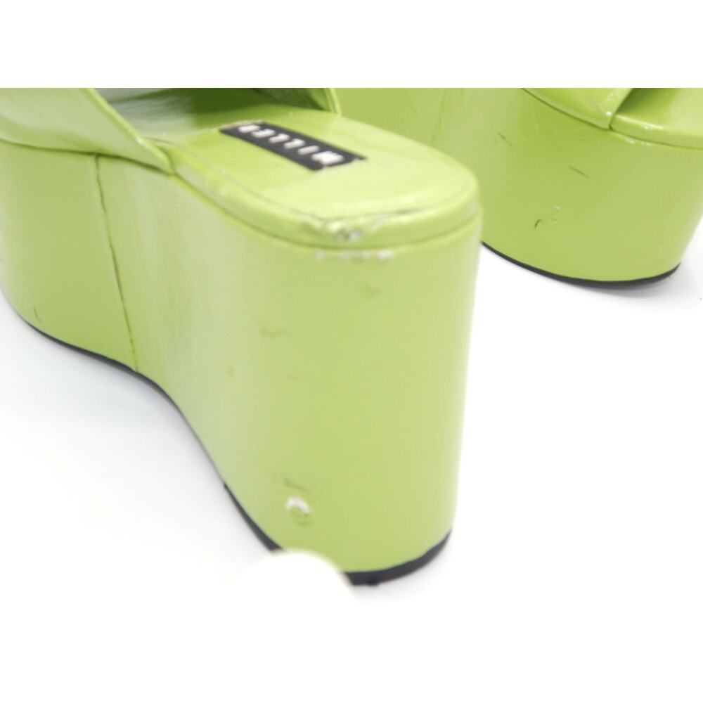 Simon Miller Kiwi Green Patent Leather Platform Sandals Size 38 Rt $598 - Picture 3 of 9